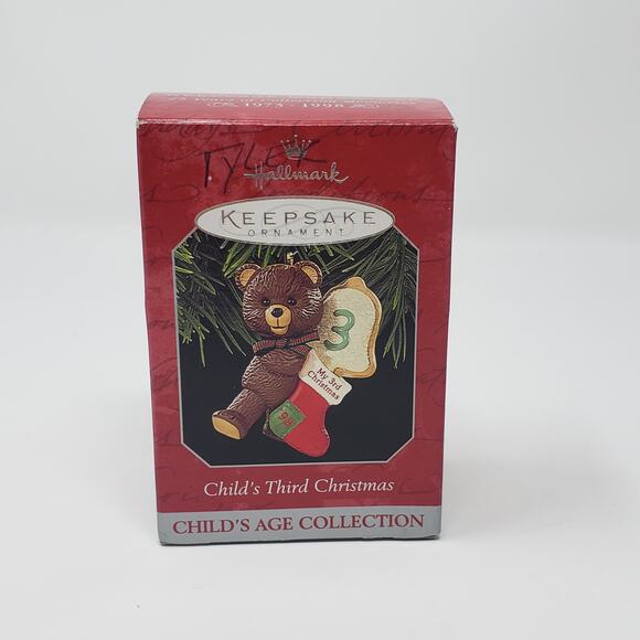 1998 Hallmark Child's Third Christmas Handcrafted Keepsake Holiday Ornament - Picture 1 of 9